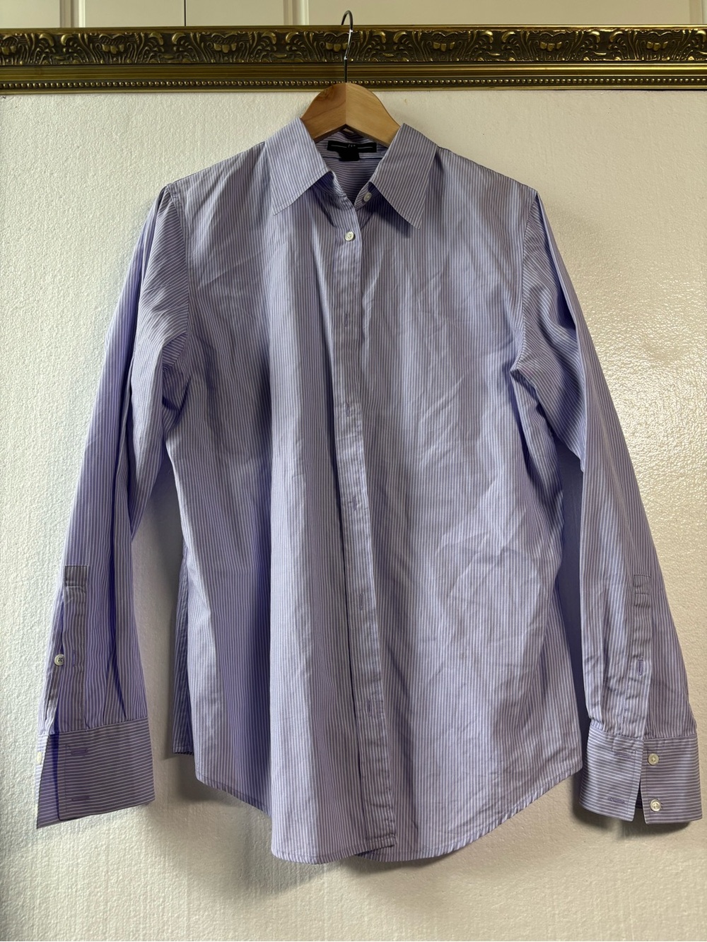 GAP Purple Pinstripe Classic Button-Down Shirt-size 12
